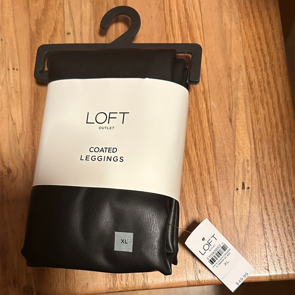 LOFT Coated Black Leggings